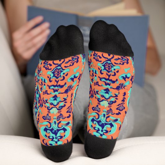 Orange Persian Pattern Socken (Unterseite)