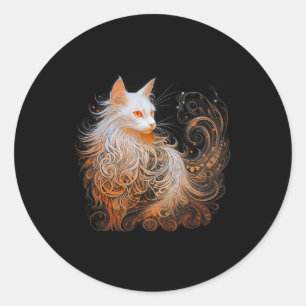 Orange Persians Cat Long Hair Niedlich Kitten Love Runder Aufkleber