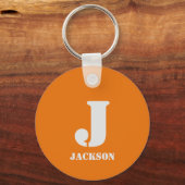 Orange Personal Monogram Schlüsselanhänger (Rückseite)