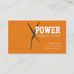 Orange Personal Trainer, Fitness Business Card Visitenkarte