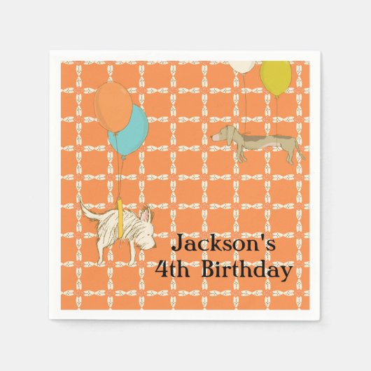 Orange Personalisiert Children's Party Napkins Serviette (Vorderseite)