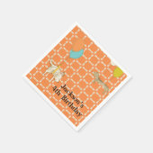 Orange Personalisiert Children's Party Napkins Serviette (Ecke)