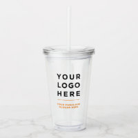 Orange Personalisiert Clear Tumbler mit Stroh