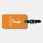 Orange Personalisiert Monogram Golfer Gepäckanhänger (Vorderseite horizontal)