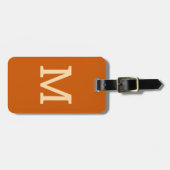 Orange Personalisiert Monogram Initial Luggage Tag Gepäckanhänger (Vorderseite horizontal)