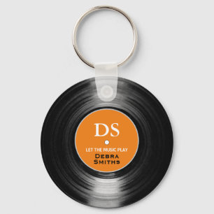 Orange Personalisiert Music Vinyl Record Schlüssel Schlüsselanhänger