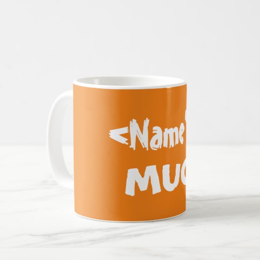 Orange Personalisiert Name Tasse (Vorderseite Links)