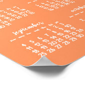 Orange Personalisiert Poster Jährlicher Kalender 2 (Ecke)