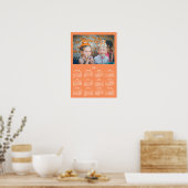 Orange Personalisiert Poster Jährlicher Kalender 2 (Küche)