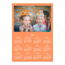 Orange Personalisiert Poster Jährlicher Kalender 2