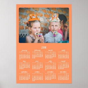 Orange Personalisiert Poster Jährlicher Kalender 2