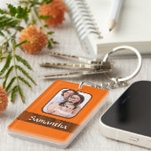 Orange personalisiert schlüsselanhänger (Vorderseite rechts)