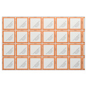 Orange Personalisiert Simple Quilt Label Corner Stoff (Yard (91,4 cm))