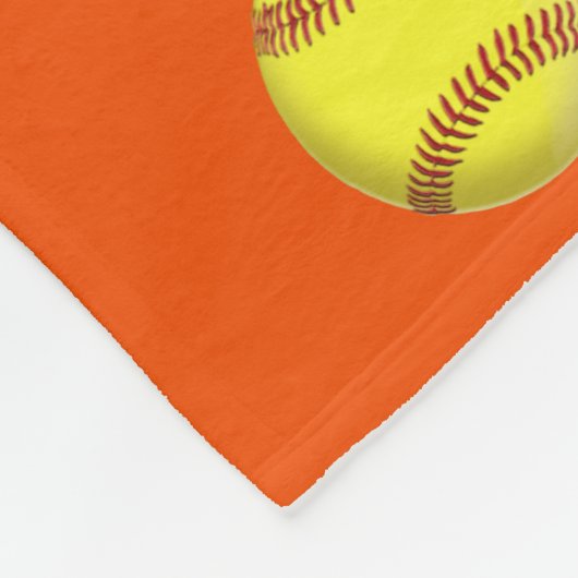 Orange personalisierte Softball-Decken-Änderung Fleecedecke (Ecke)