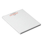 Orange Personalisierte Strick Stitch Notepad Notizblock (angewinkelt)