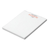 Orange Personalisierte Strick Stitch Notepad Notizblock (Rotiert)