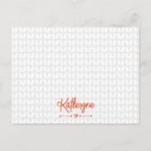 Orange Personalisierte Strick Stitch Postkarte (Vorderseite)