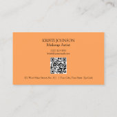 Orange Personalisierter Treue-QR-Code Visitenkarte (Rückseite)