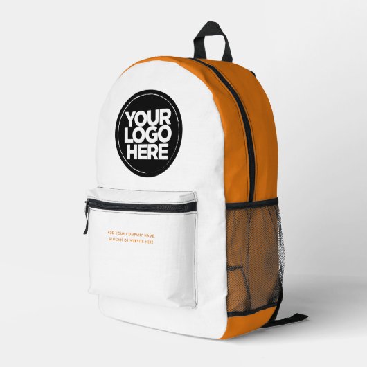 Orange | Personalisiertes Firmenlogo und Text Bedruckter Rucksack (Rückseitige Ecke Rechts)
