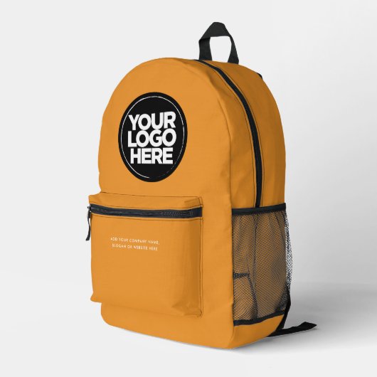 Orange | Personalisiertes Firmenlogo und Text Bedruckter Rucksack (Rückseitige Ecke Rechts)