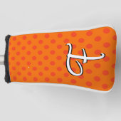 Orange personalize farbige Polka Dots Golf Headcover (Vorderseite)