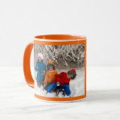 Orange personalize Foto Template Geschenk Kaffee T Tasse (Vorderseite Links)