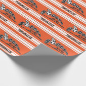 Orange Personalize Soccer Geschenkpapier (Ecke)