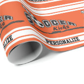 Orange Personalize Soccer Geschenkpapier (Rolleneckpunkt)