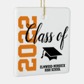 Orange Personalized High School Graduation Keramikornament (Rechts)