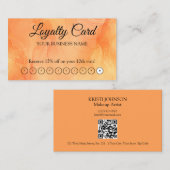 Orange Personalized Loyalty QR Code Visitenkarte (Vorne/Hinten)