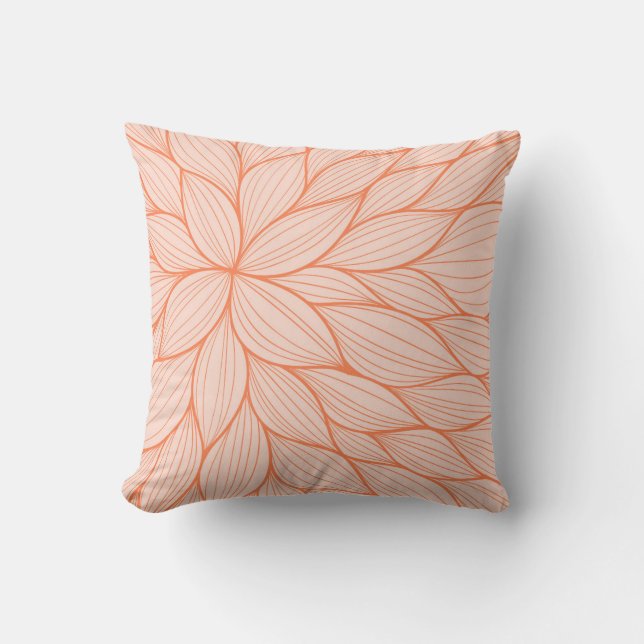 Orange Petal Watercolor Pillow Kissen (Vorderseite)