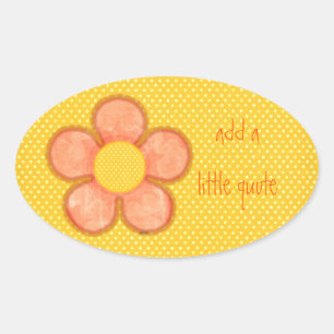 Orange Petals Blume Oval Ovaler Aufkleber