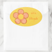 Orange Petals Blume Oval Ovaler Aufkleber (Tasche)