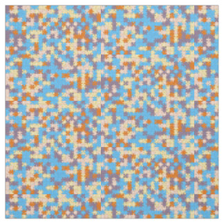 Orange, Pfirsich, Gelb, Blau, Lila Puzzletyp Stoff