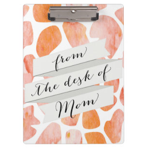 Orange Pfirsichkoralle des Klemmbrett