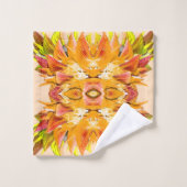 ORANGE PFLANZE - Kunst des digitalen Fraktals - Badhandtuch Set (Waschlappen)