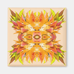 ORANGE PFLANZE - Kunst des digitalen Fraktals - Magnet