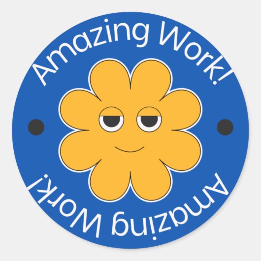 Orange Phantastisch Work Student Progress Rewards Runder Aufkleber (Vorderseite)