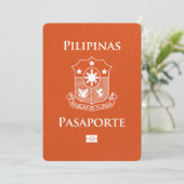 Orange Philippines Passport Save the Date (Stehend Vorderseite)