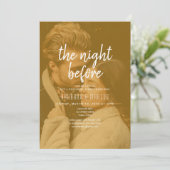 Orange Photo Rehearsal Dinner Einladung (Stehend Vorderseite)