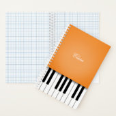 Orange Piano Music Keyboard Personalisiert Notizblock (Innen)
