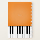 Orange Piano Music Keyboard Personalisiert Notizblock (Rückseite)
