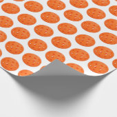 Orange Pickleball auf Weiß Geschenkpapier (Ecke)