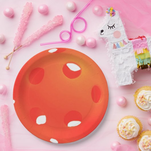 Orange Pickleball Balls im White Pickleball-Party Pappteller (Party)