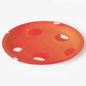 Orange Pickleball Balls im White Pickleball-Party Pappteller (Schrägansicht)