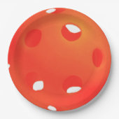 Orange Pickleball Balls im White Pickleball-Party Pappteller (Vorderseite)
