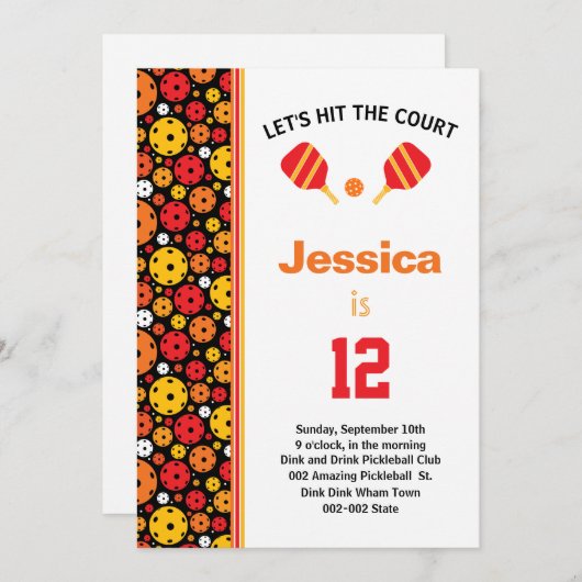 Orange Pickleball B'day + UAWG Einladung (Vorne/Hinten)