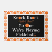 Orange Pickleball Knock Knock Jock Welcome Zuhause Fußmatte (Vorderseite)