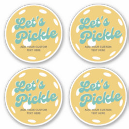 Orange Pickleball: Personalisierter Text anheften Aufkleber