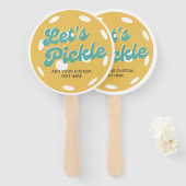 Orange Pickleball: Personalisierter Text anheften Fächer (Vorne und Hinten)